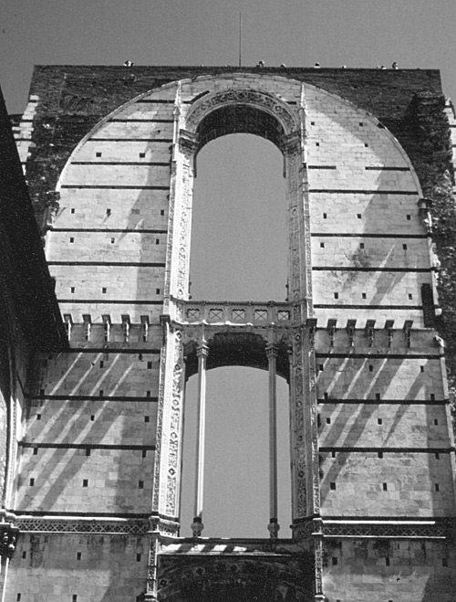 Unvollendete Fassade des 'Duomo nuovo', um 1357, Siena